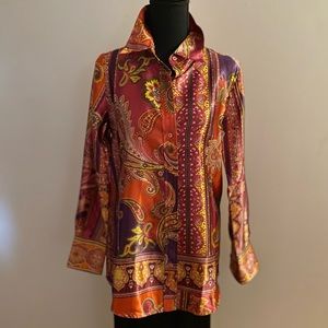 NEW - TRAVELSMITH Long Sleeve Satin Blouse